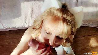 Kitty loves milk from the cock very much.mp4