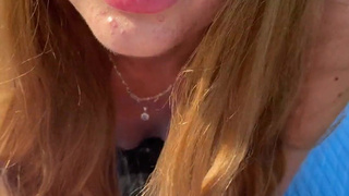 Real meeting at the lake, people saw us cum on our face.mp4