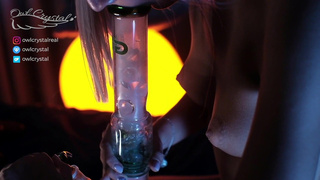 SKIP Nice boobs cutie deepthroat cock with weed smoke. Happy 420.mp4