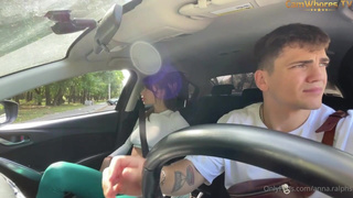 Анна Ральфс в эксклюзиве: сочный минетик за рулем