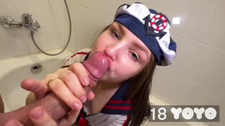 18-летняя морячка в порту страсти: горячий минет вместо рома