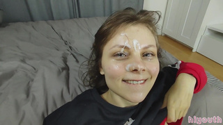 Лама Грей в страстном трио: конча на теле и в ротик