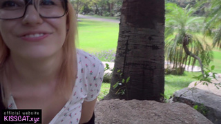 4k Public Agent - Russian Teen Flashing & Blowjob with Cum Mouth with Play ? Kiss Cat