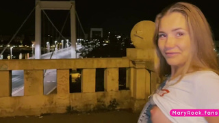 Teen takes the biggest dick of favourite pornostar in public.mp4